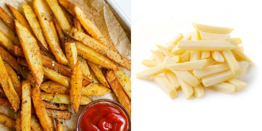 frozen french fries and flavored french fries